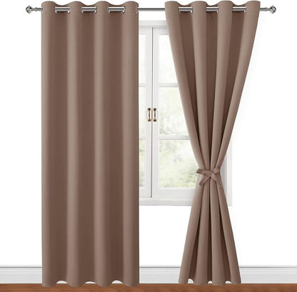 Blackout Curtains for Bedroom, Cappuccino, 52 x 96 Inch, 2 Panels | Thermal - Image 8