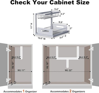 REALINN Under Sink Organizer, Pull Out Cabinet Organizer 2 Tier Slide Out Sink - Image 2