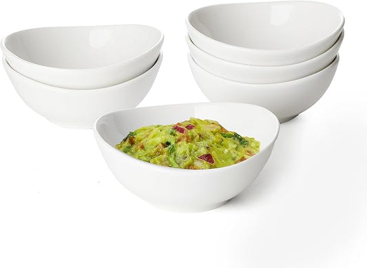 Sweese 4 oz Very Small White Porcelain Bowls - Set of 6 Dipping, Sauce, Salsa & Snack Bowls, Mini Ceramic Bowls for Condiments & Charcuterie