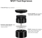 WDT Tool Espresso Stirrer, 22 Needle Espresso Distribution Tool for 58mm Portafilters, Professional Espresso Distributor Coffee Powder Stirring Tool, Black