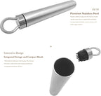 Nutmeg Grater with Silicone Brush & Storage - 18/10 Stainless Steel, Compact Spice & Nut Grinder Tool for Fresh Nutmeg Powder