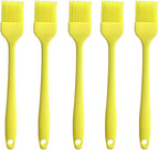 Silicone brush, Oil Brush for BBQ Kitchen Cooking Baking and Grilling (5 PCS,yellow)