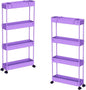 SPACELEAD 2-piece Set Slim Storage Cart 3 Tier, Bathroom Organizer Rolling by Home