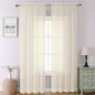 Cream Sheer Curtains 90 Inches Long 2 Panels, Elegant Light Filtering Voile by Lecloud