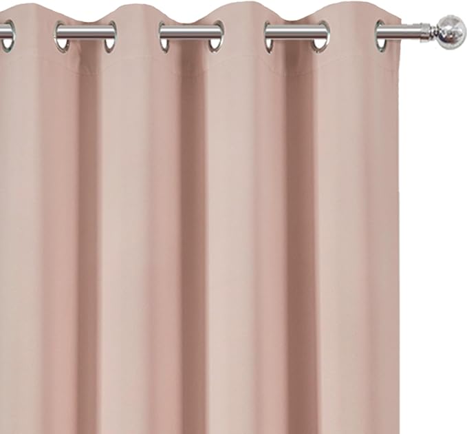 Blush Thermal Blackout Curtains/52 x 45 Inch/Set of 2 Panels Room Darkening - Image 6