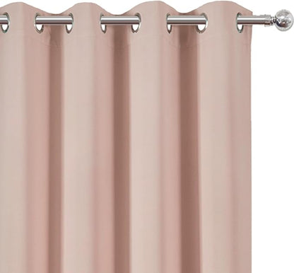 Blush Thermal Blackout Curtains/52 x 45 Inch/Set of 2 Panels Room Darkening - Image 6