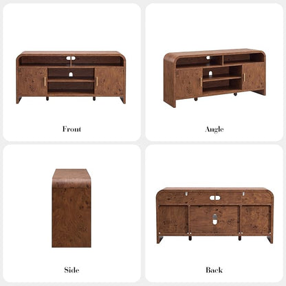 Entertainment Center for Living Room, Curved TV Stand - Image 9