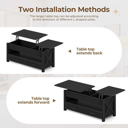 Seventable Coffee Table, 39.3" Lift Top Coffee Table - Image 5