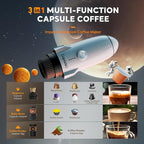 3 in 1 Portable Espresso Machine On the Go, Self-Heating Electric Espresso Maker, 19 Bar Mini Coffee Maker For Travel Camping & Hiking For Ground Coffee & N ESPRESSO/DolceGusto Pod, Bright White