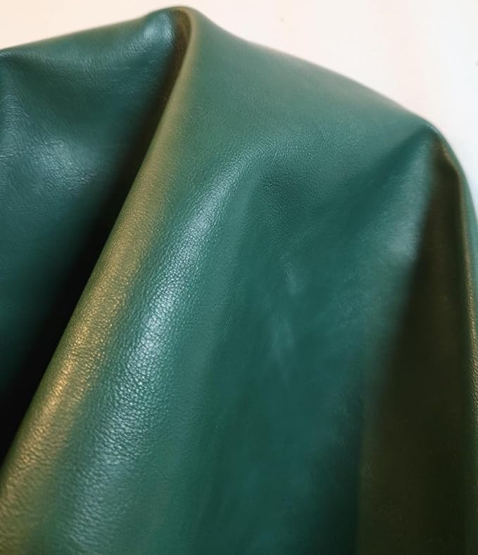 Hunter Green Soft Faux Leather Fabric PU Leather by The Yard Synthetic Pleather - Image 5