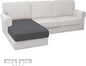 Easy-Going Stretch 1 Piece Chaise Lounge Cushion Slipcover | Sectional Couch by Easy-Going