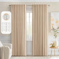 MIULEE Beige Back Tab Blackout Curtains 52x90 Inch Long 2 Panels Set | Rod by MIULEE