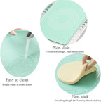 Silicone Pastry Mat 28"*20" Extra Thick Non Stick Baking Mat with Measurement Food Grade Silicone Rolling Dough Mat, Fondant, Pie Crust Mat, Kitchen Mat with Hang Holes, Raised Edge