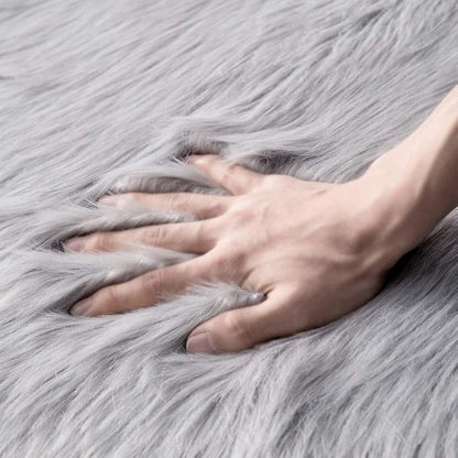 MIULEE Fluffy Area Rug 3x5 ft Faux Fur Sheepskin Rug - Image 4