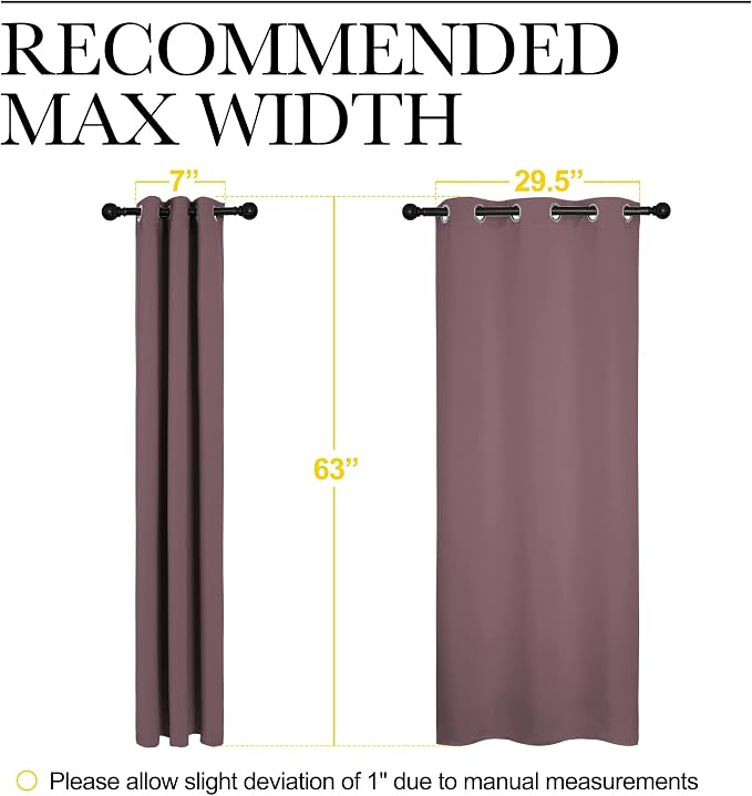 NICETOWN Bedroom Curtain Panels Blackout Draperies, 1 Pair, 34 by 63 inches - Image 7