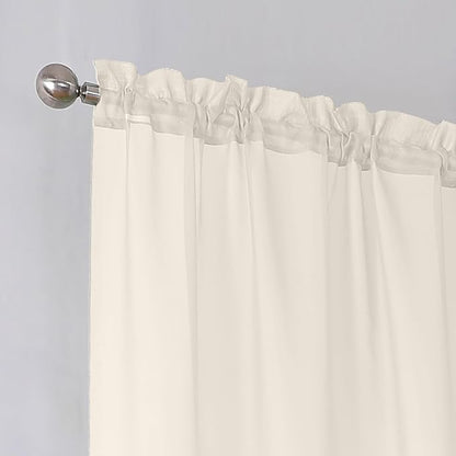Simplebrand Cream Sheer Curtains 84 Inches Long, Light Filtering Rod Pocket - Image 4