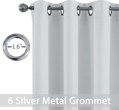 Yakamok Room Darkening Curtains 42x72 inch Greyish White-Living Room | 2 panels - Image 2