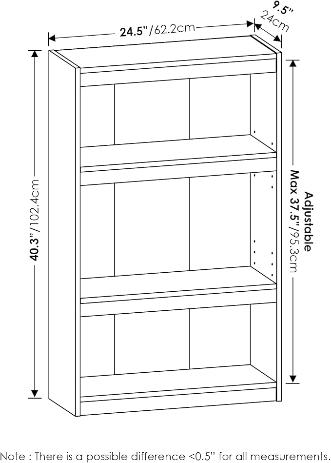 Furinno Jaya Book Shelf, 3-Tier Modern Bookshelf - Image 2