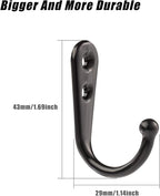 Yangbaga 30Pcs Wall Hooks for Hanging-Large Metal Coat Hooks with 60 Pieces Screws,Black Heavy Duty Wall Mounted Hook for Door Hook,Purse,Towel, Key, Robe, Coats, Scarf, Bag, Cap, Coffee Mugs