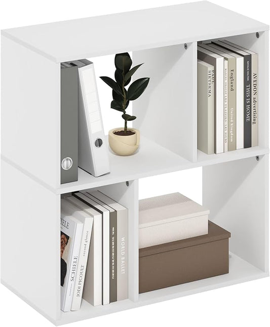 Furinno DALY Book Shelf, 4-Cube Bookshelf, Cube Storage Organizer Bookcase by Furinno-FitsYourSpaceFitsYourBudget