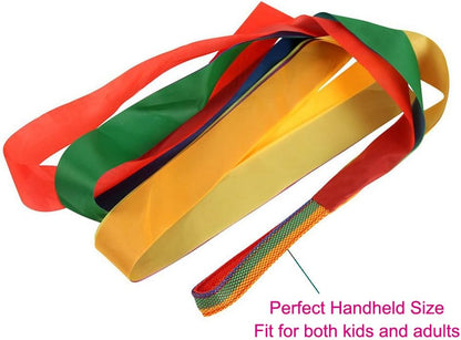 Rainbow Dance Ribbons, 12PCS Rhythm Ribbon Streamers for Kids Children Adults - Bright & Multi-Colored