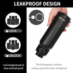 GOPPUS 20oz Insulated Stainless Steel Water Bottle with Straw Lid Reusable Leakproof Water Flask, Keeps Hot and Cold Sports Canteen Water Bottles for Kids Men Women Gym （Black 1 Lid）