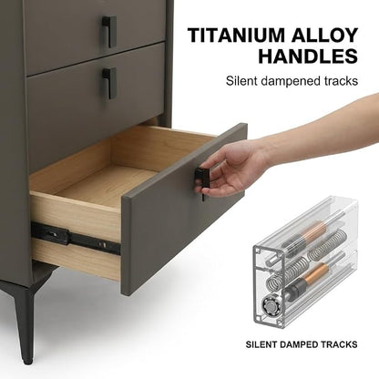Smart Nightstand with 3 Drawers, Tri-Color Lights, Wireless Charging Port and - Image 6