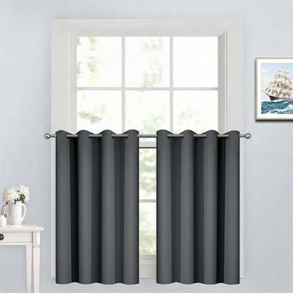 Yakamok Dark Grey Room Darkening Window Curtains 52x36 Inch by Yakamok