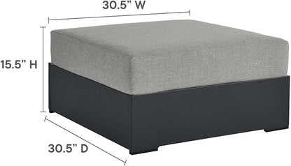 Modway Tahoe Aluminum Ottoman Gray - Image 3