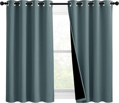 NICETOWN 100% Blackout Curtains 54 inches Long, Double-Deck Completely Blackout by NICETOWN