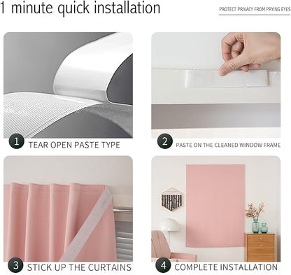 Portable Light Blocking Curtains Self-Stick Design, Removable Adhesive Window - Image 3