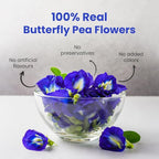 BLUE TEA - Butterfly Pea Flower Tea - 100 Count - Pyramid Plant Based Tea Bag | ANTIOXIDANT RICH | Tea Gift - Herbal Tea - Flower Based - Caffeine Free - Non-Bitter | Zipper Pack