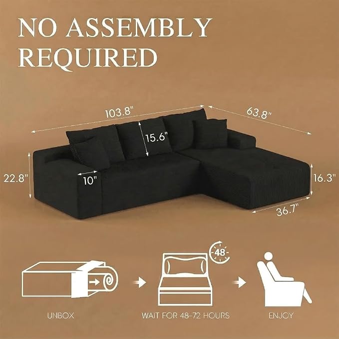 104" Convertible Sectional Couch - Image 2