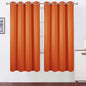 Blackout Curtains 66 x 72 Inch Long Orange Curtains Set of 2 Panels Room by Lemomo