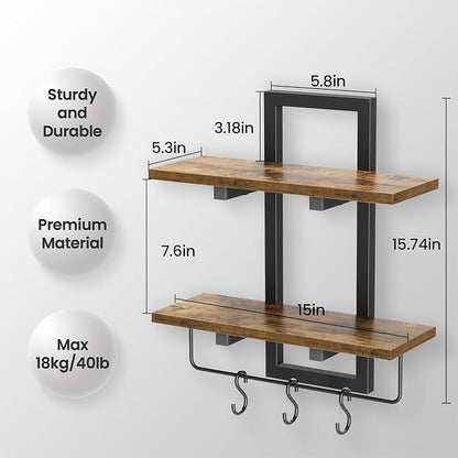Creso hom Floating Shelves for Wall Set of 2, Wood Wall Shelf - Image 2