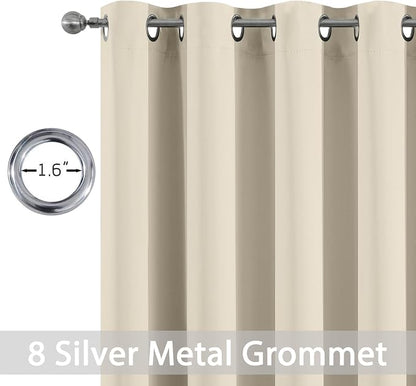 Yakamok Room Darkening Curtains 52x84 inch Length Cream Beige-Living Room | 2 - Image 2