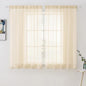 MIULEE Cream Beige Sheer Curtains 54 X 45 Inches, 2 Panels | Solid Color by MIULEE