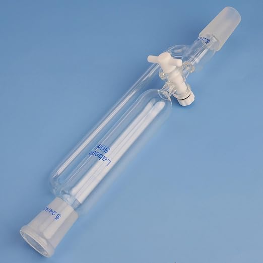 Labasics 50 ml Pressure Equalizing Addition Funnel, Borosilicate Glass Dropping Funnel 24/40 Joint with PTFE Stopcock for Laboratory