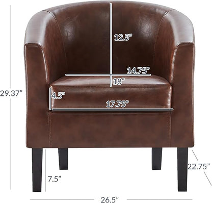 BELLEZE Accent Barrel Chair, Club Tub Sofa Corner Chair - Image 2