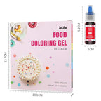 Food Coloring Gel Cake Decorating Set - Jelife 10 Colors Gel Based Edible Food Color Easter Egg Dye Kit Concentrated Neon Icing Colors for Kids Baking Macaron Frosting Fondant Cookie (6ml/Bottles)