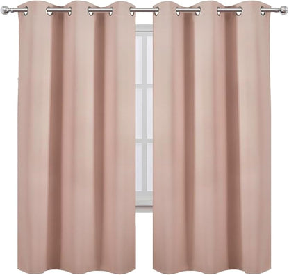 Blush Thermal Blackout Curtains/42 x 72 Inch/Set of 2 Panels Room Darkening - Image 2