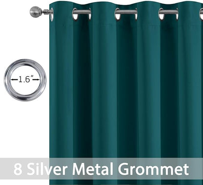 Yakamok Room Darkening Curtains 52x84 inch Length Dark Teal-Living Room | 2 - Image 2