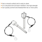 uxcell 1 Pcs Quick Release Pin, 3/8" x 2"(Dia. x L) Push-Button Ball Locking Pin 304 Stainless Steel Ring Handle Locking Pin with Wire for Audio Bimini Top Marine, Silver