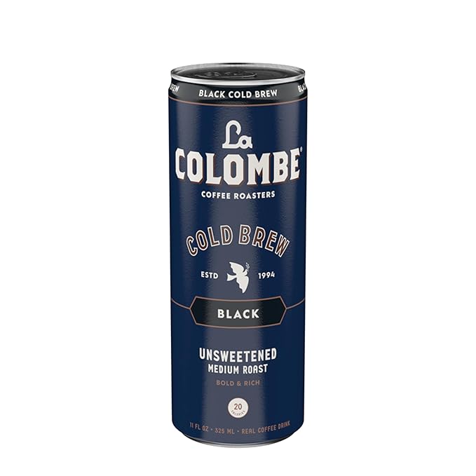 La Colombe Coffee, Cold Brew Black, Unsweetened, 11 fl oz Cans (Pack of 12), Coffeehouse Quality, Natural Sweetness, Specialty Grade Coffee Beans, Ready-to-Drink On-the-Go