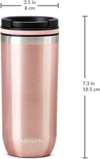 Cupture TWIST-TOP Vacuum-Insulated Stainless Steel Travel Mug, 16 oz, Rose Gold