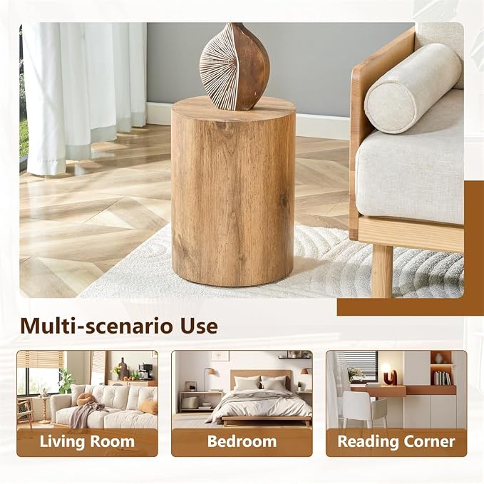 Round Side Table, End Table Living Room Table, Sofa Couch Bedside Table - Image 5