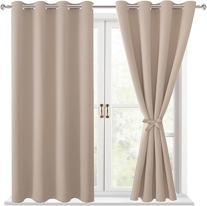 Blackout Curtains for Bedroom, 2 Drape Panels, 52 x 45 Inch | rmal Insulated & by Hiasan