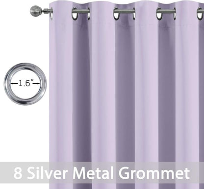 Yakamok Room Darkening Curtains 52x108 inch Length Lilac-Living Room | 2 panels - Image 2