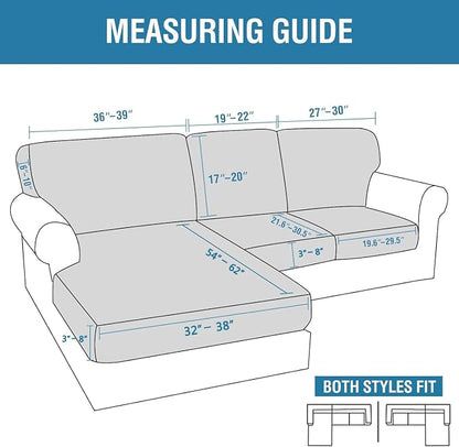 H.VERSAILTEX Sectional Couch Covers 6 Pieces Stretch Sofa Covers - Image 2