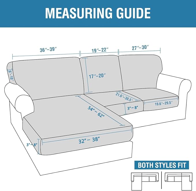 H.VERSAILTEX Sectional Couch Covers 6 Pieces Stretch Sofa Cover - Image 2